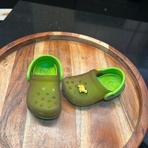 Kids Green and Brown Clogs